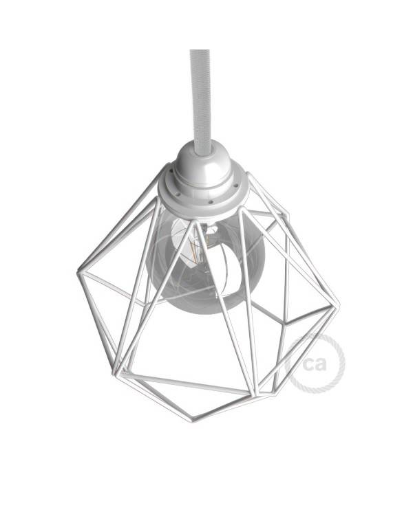 Diamantförmiger Lampenschirmkäfig aus Metall mit E27-Anschluss