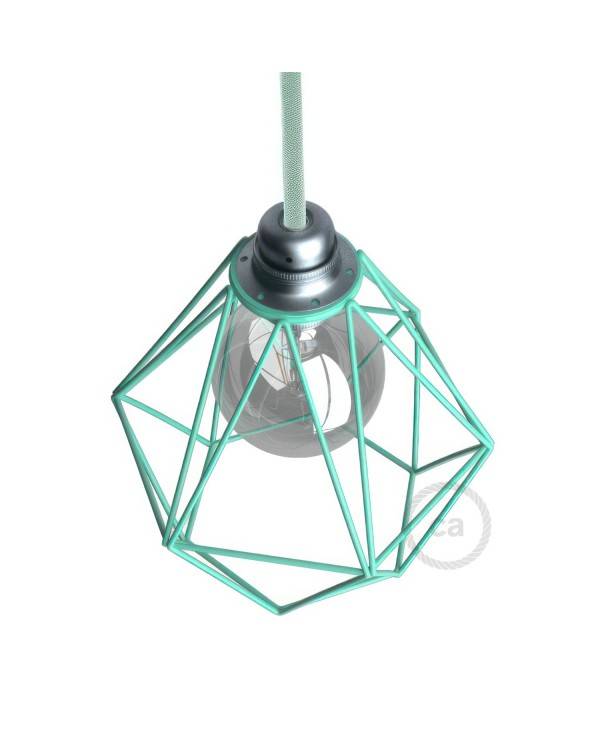 Naked light bulb cage metal lampshade Diamond with E27 fitting