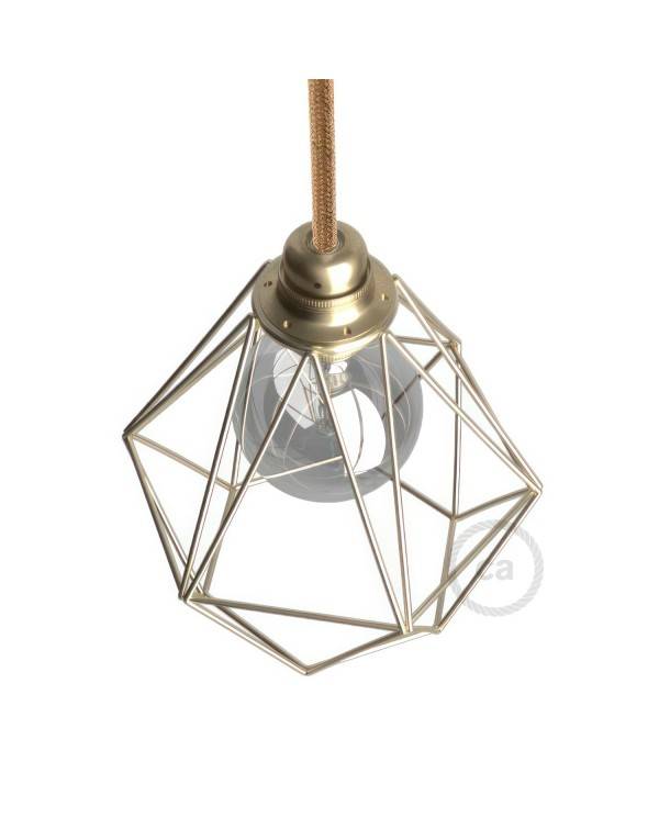 Naked light bulb cage metal lampshade Diamond with E27 fitting