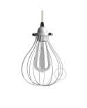 Naked light bulb cage metal lampshade Drop with adjustable collar closure