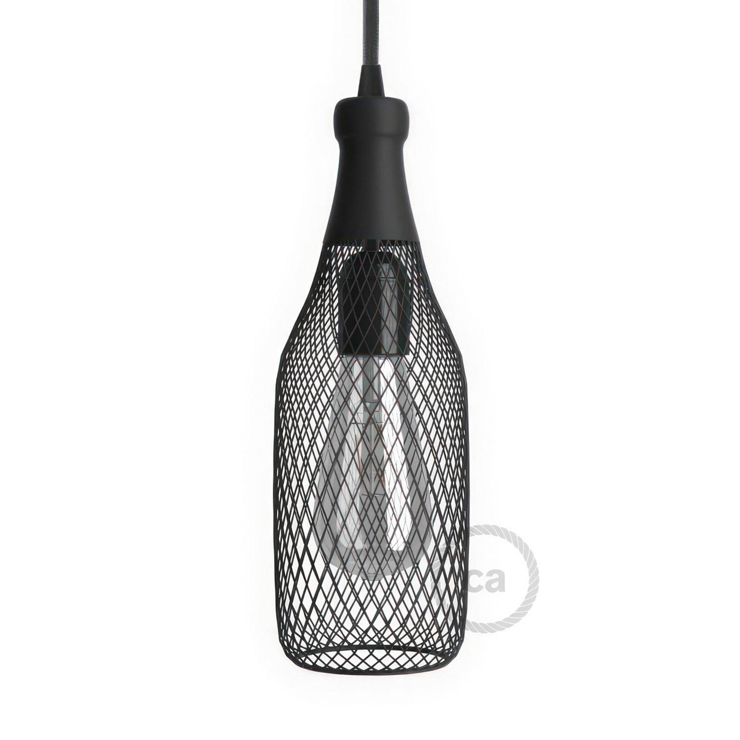 Bottle-shaped naked light bulb cage metal lampshade Magnum