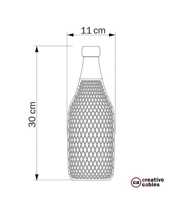 Flaschenförmiger Lampenschirmkäfig Magnum aus Metall