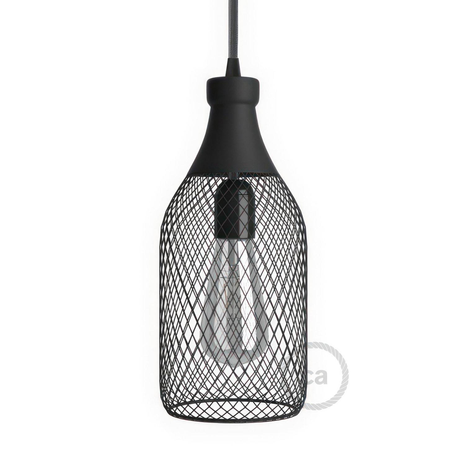 Bottle-shaped naked light bulb cage metal lampshade Jéroboam