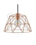 Dome XL naked cage metal Lampshade with E27 lamp holder