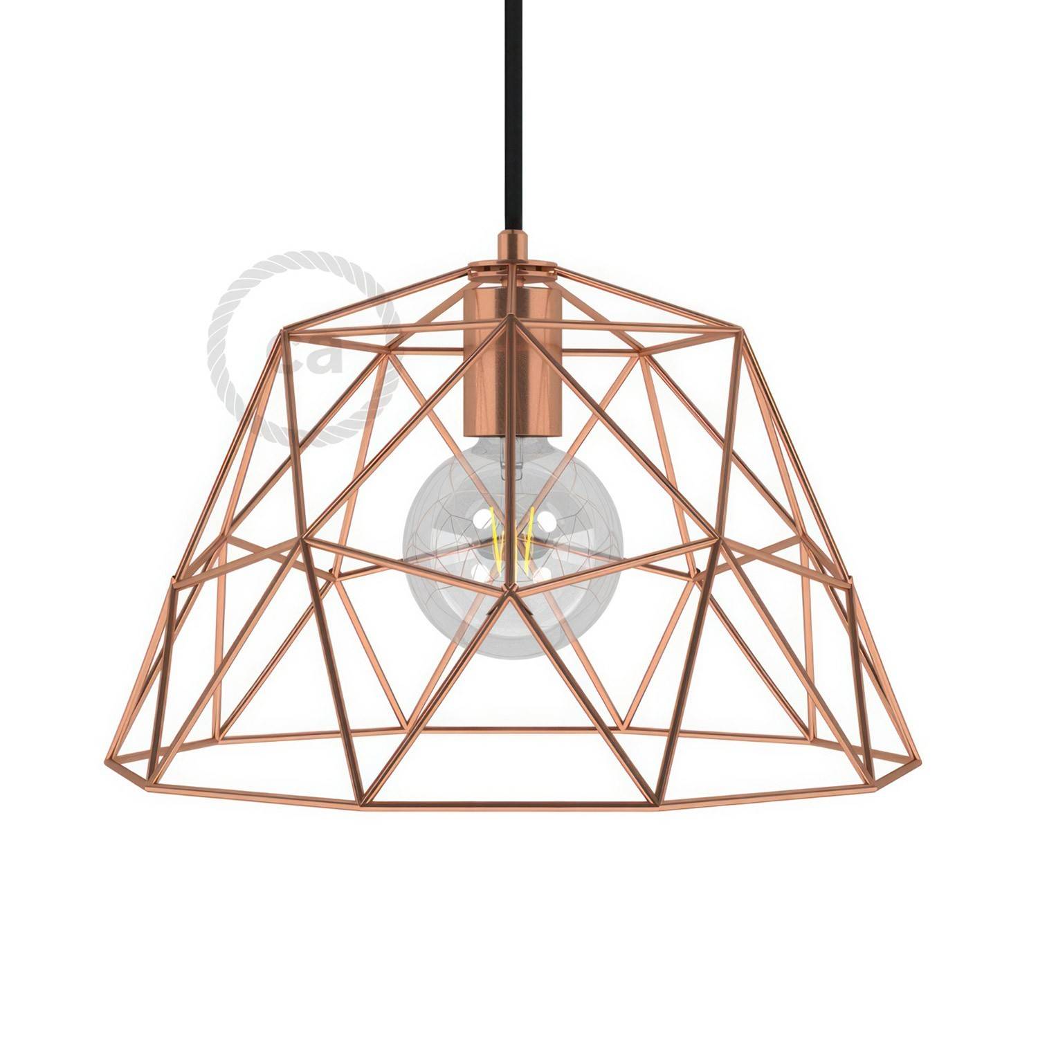 Dome XL naked cage metal Lampshade with E27 lamp holder