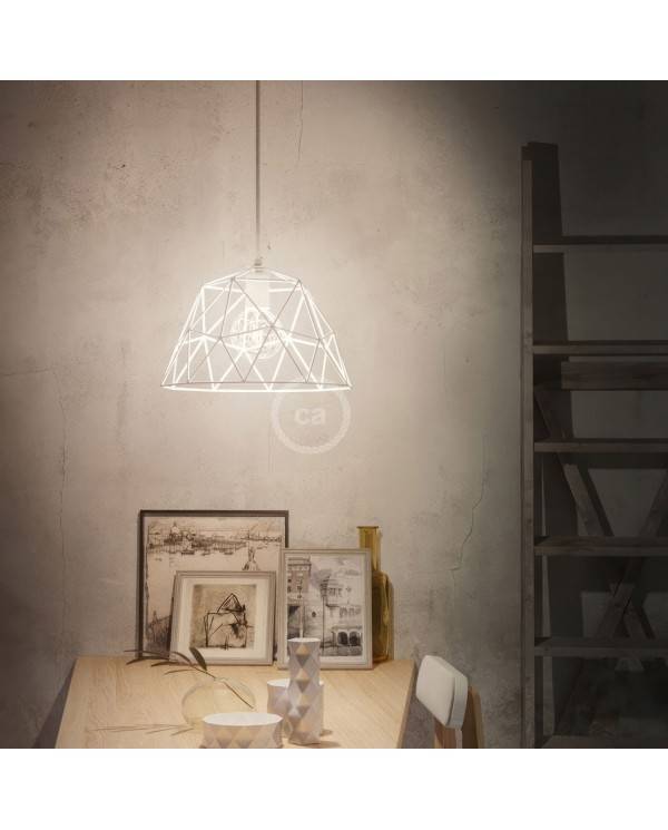 Dome XL naked cage metal Lampshade with E27 lamp holder