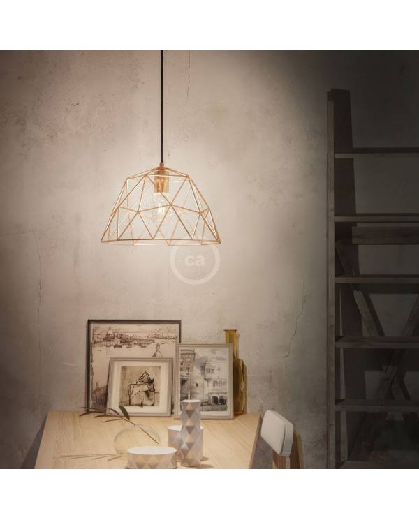 Dome XL naked cage metal Lampshade with E27 lamp holder