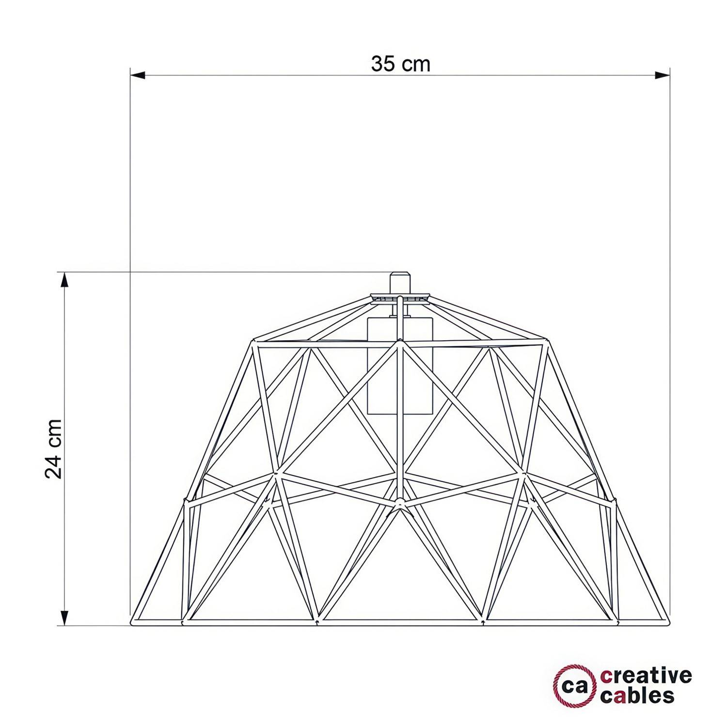 Abajur em metal de grade descoberta Dome XL com casquilho E27