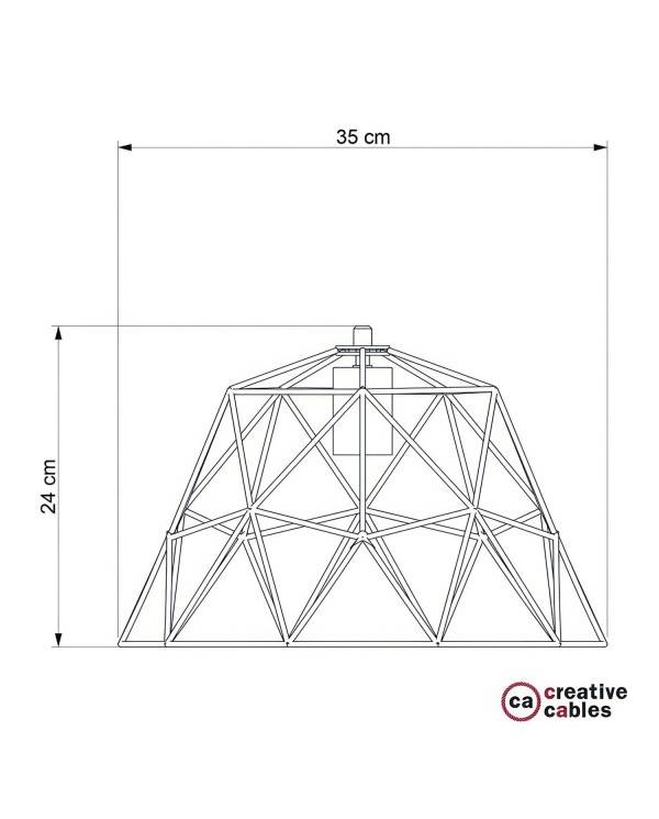 Abajur em metal de grade descoberta Dome XL com casquilho E27