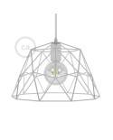 Dome XL naked cage metal Lampshade with E27 lamp holder