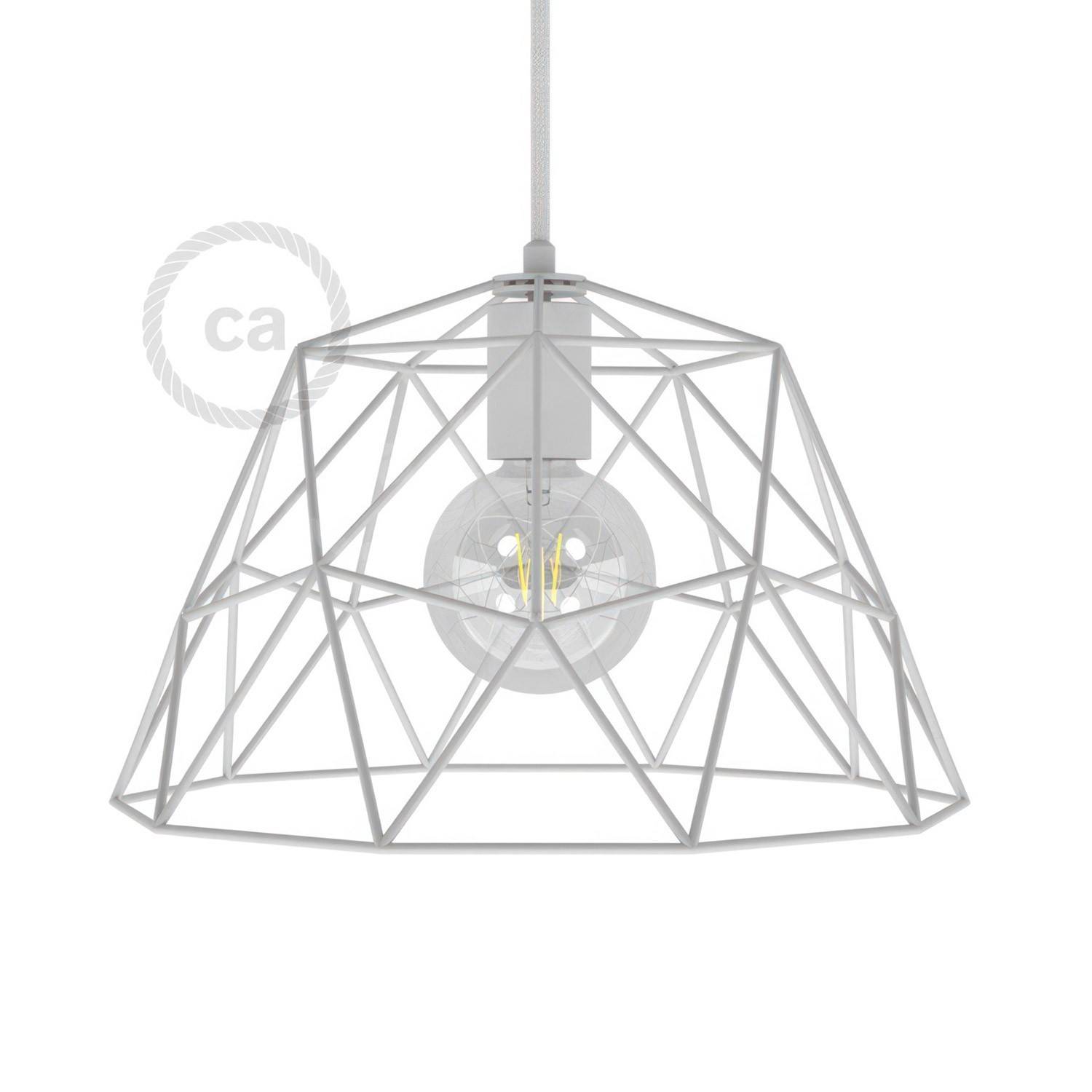 Abajur em metal de grade descoberta Dome XL com casquilho E27