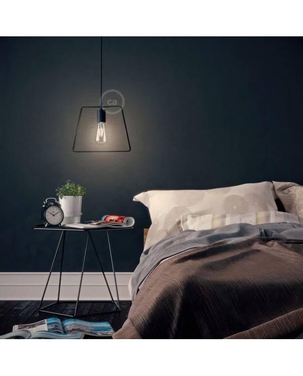 Metal Duedì Base lampshade with metal lamp holder cover and E27 lamp holder