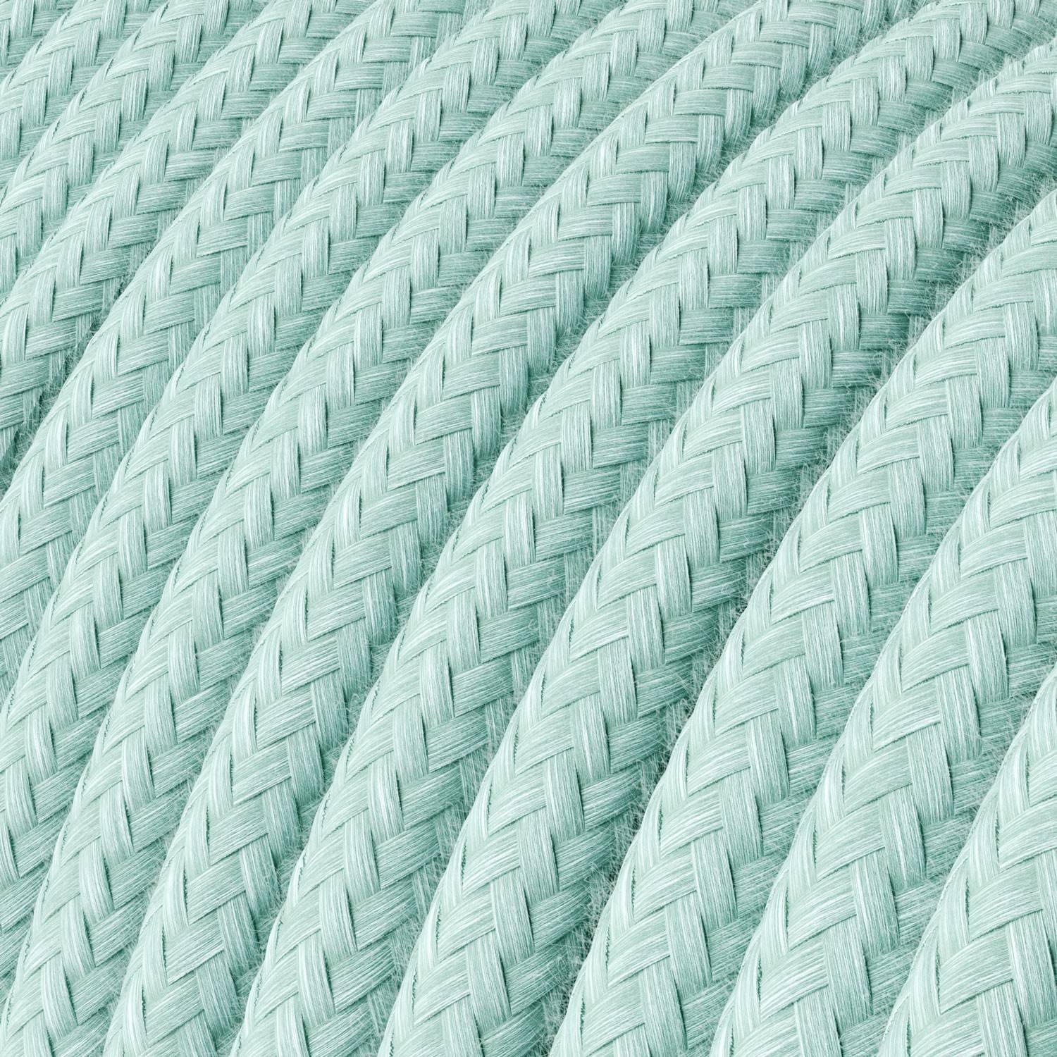 Cable eléctrico redondo revestido de algodón Verde Celadón sólido RC18