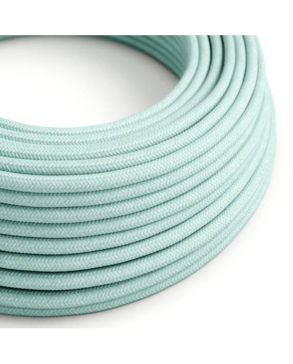 Cablu textil din bumbac verde celadon - Creative-Cables Original - rotund RC18 2x0.75mm / 3x0.75mm