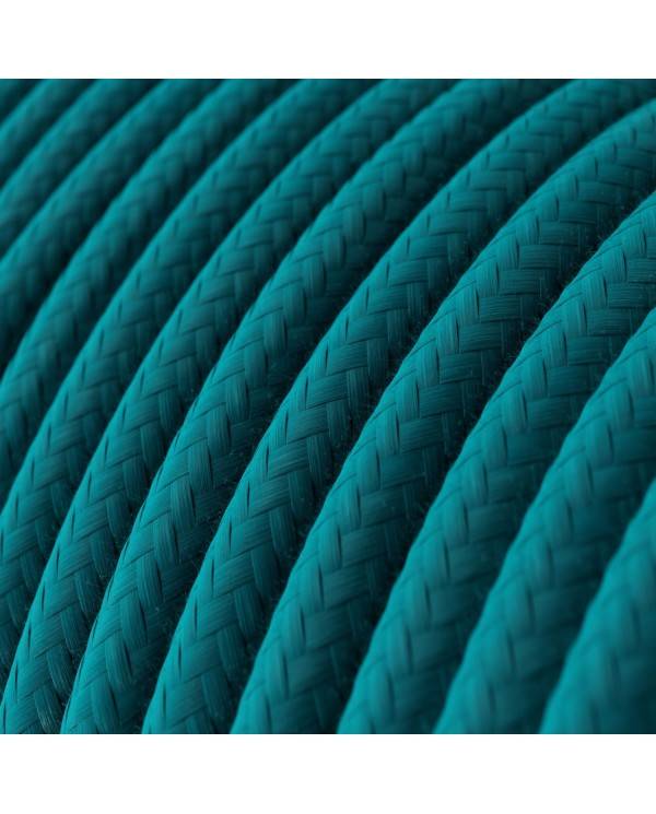 Textilkabel, cerulean-blau, aus Baumwolle - Das Original von Creative-Cables - RC21 rund 2x0.75mm / 3x0.75mm