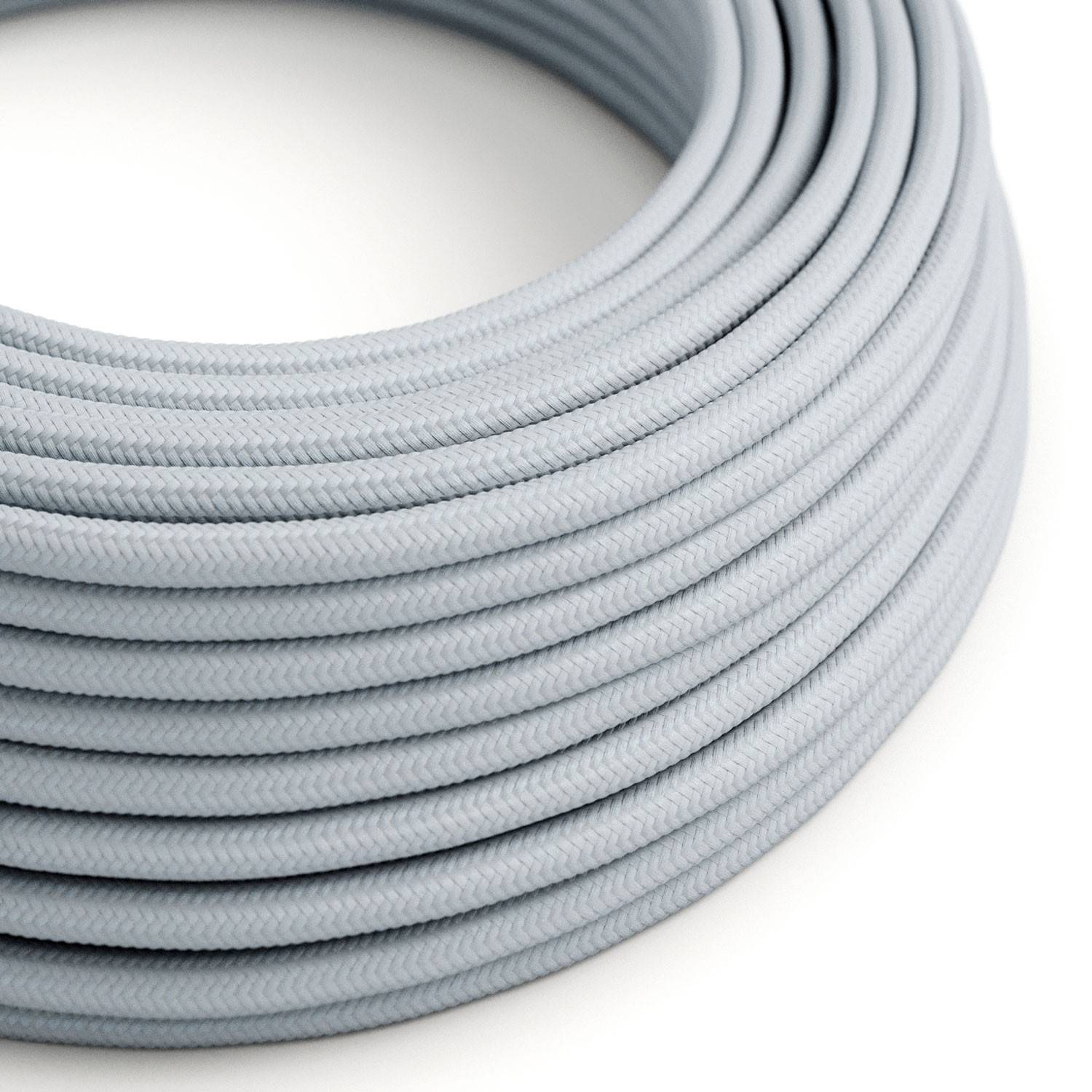 Glossy Light Blue Grey Textile Cable - The Original Creative-Cables - RM30 round 2x0.75mm / 3x0.75mm