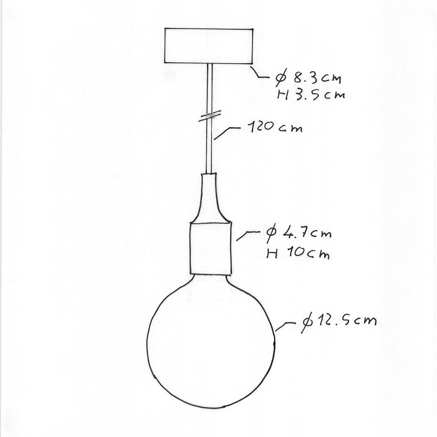 Lampa wisząca z kablem w oplocie i silikonowymi elementami - Made in Italy - Żarówka w zestawie