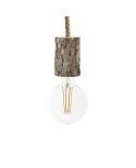 Pendant lamp with nautical cord XL and small bark lamp holder - Made in Italy