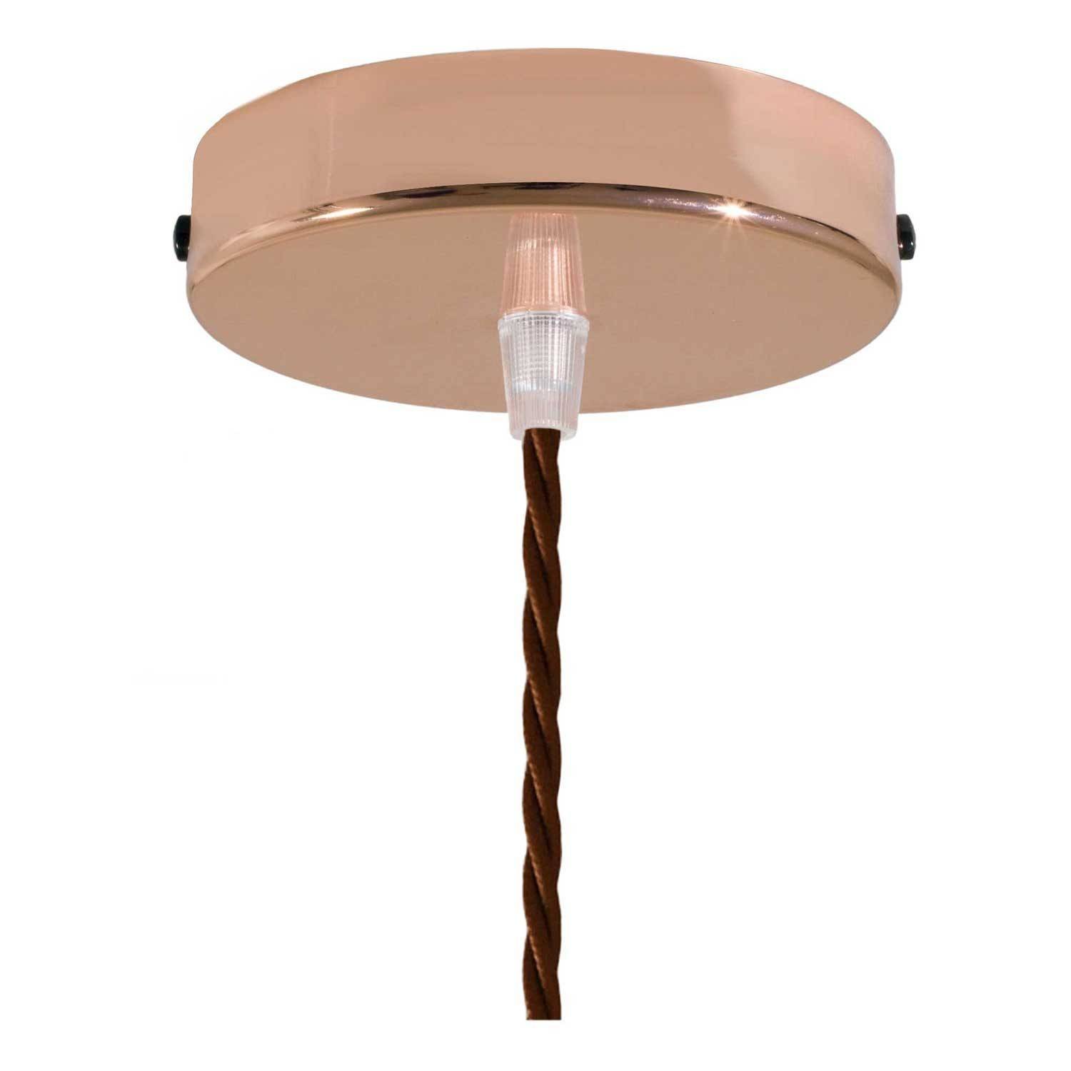 Závěsná lampa s textilním kabelem, stínidlovým rámem Kapka a kovovými detaily – Vyrobeno v Itálii