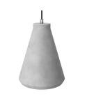 Pendant lamp with textile cable, Funnel cement lampshade and metal details - Made in Italy