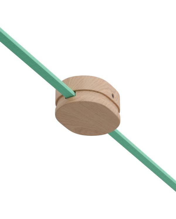 Fa ovális kiállás takaró 2 oldalsó lyukkal fényfüzér kábelhez és Filé rendszerhez. Made in Italy