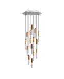 Suspensie fabricată în Italia cu 15 pendule complete cu P-Light și rozetă de tavan Rose-One de 400 mm.