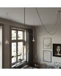 Spider - Suspension with 6 pendants Made in Italy complete with fabric cable, and metal finishes