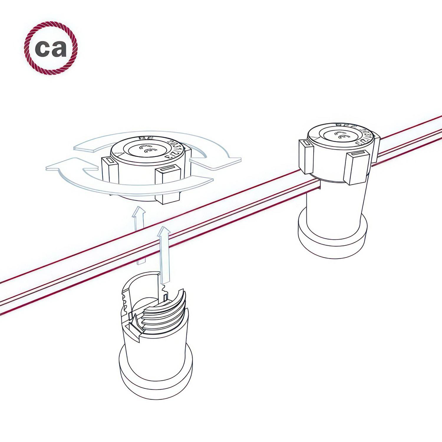 Električni kabel za String Lights, žarulje u nizu Vertigo, presvučen pamučnom tkaninom Mélange crnom ECC37