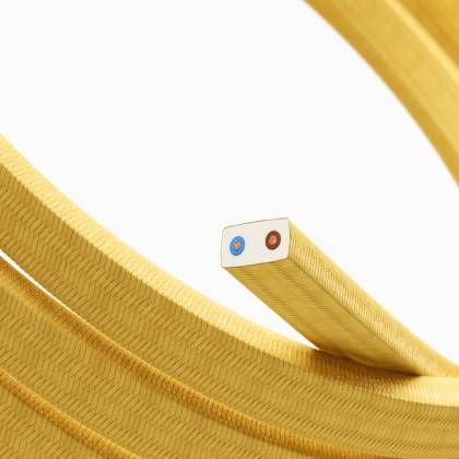 Electric cable for String Lights, covered by Rayon fabric Yellow CM10