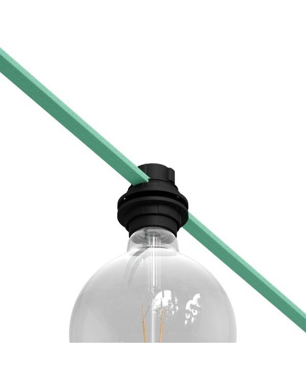 Set dublu de șaibă din termoplastic negru pentru suport de lampă E27 pentru abajur și pentru Lumet String Lights