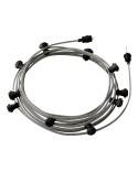 Ready-to-use 12,5m Lumet String Light with Kit with 10 black Lamp Holders, Hook and Plug