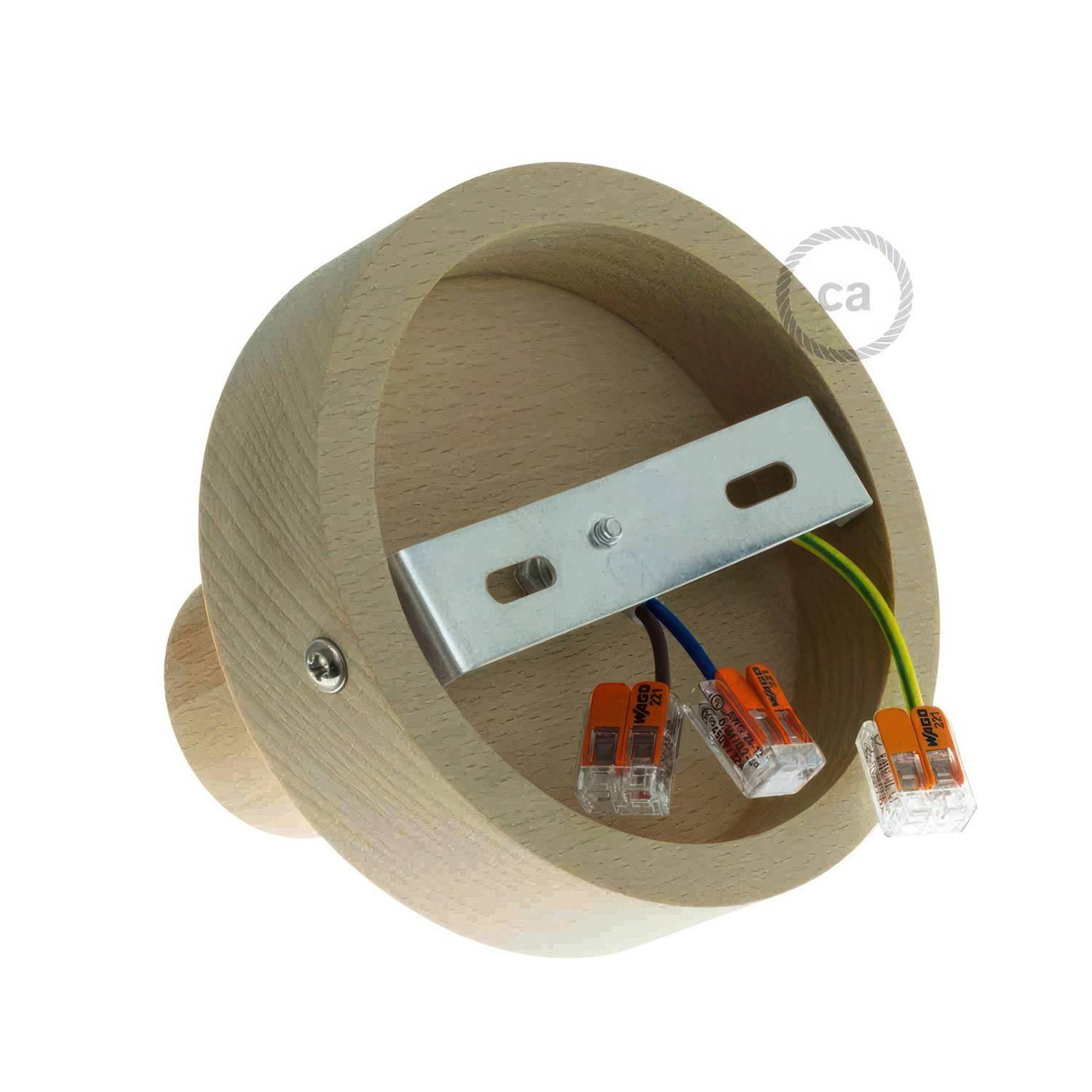 Fermaluce Wood S, lámpara de pared o techo de madera