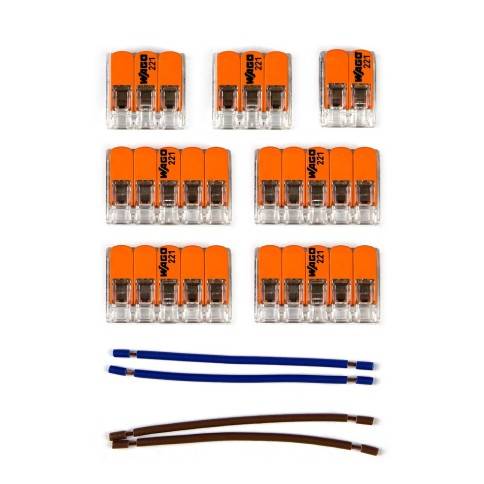 WAGO connector kit for 3x cable for 8-hole ceiling rose