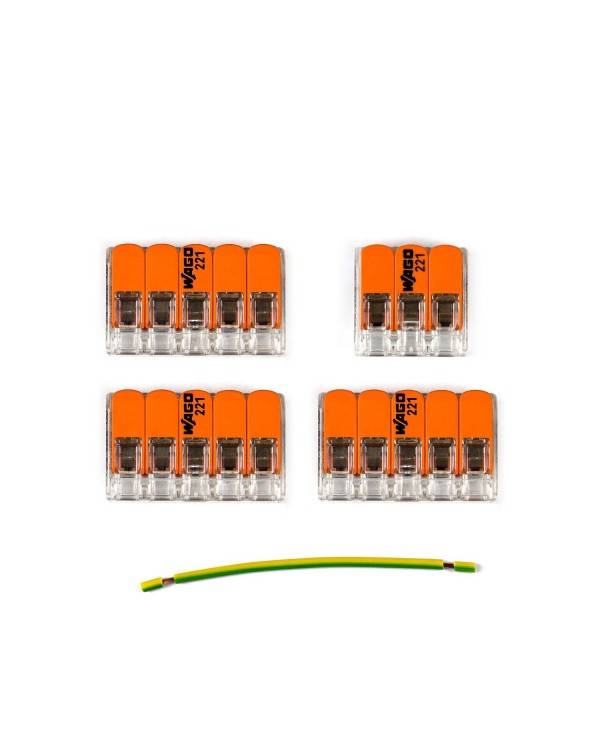 Kit de conector WAGO compatível com cabo de 3 condutores para rosácea de teto de quatro furos