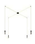 Spider - 4-light multi-pendellampe Made in Italy med stofkabel og metalfinish