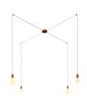 Spider - 4-light multi-pendant Made in Italy lamp featuring fabric cable and metal finishes