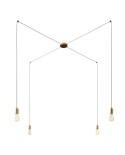 Spider - 4 lichts-meervoudige hanglamp, Made in Italy, compleet met strijkijzersnoer en metalen afwerking