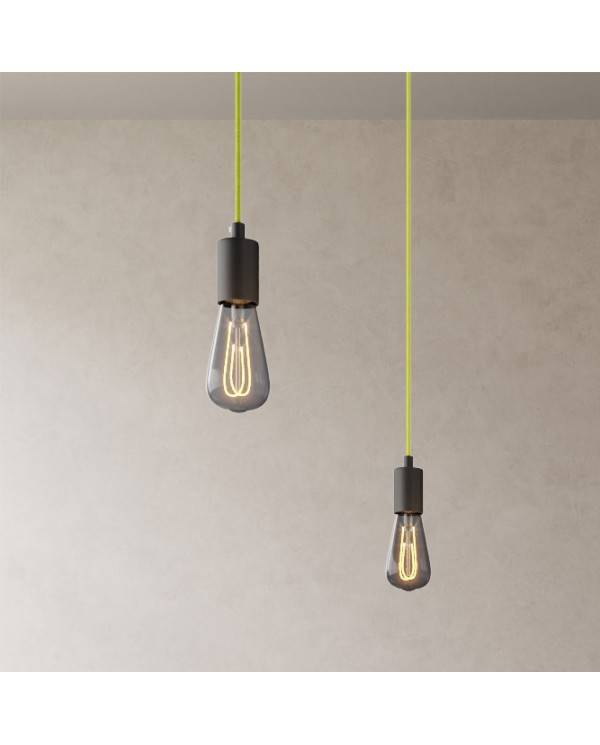 Spider - 4-light multi-pendellampe Made in Italy med stofkabel og metalfinish