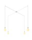 Spider - 4-light multi-pendellampe Made in Italy med stofkabel og metalfinish