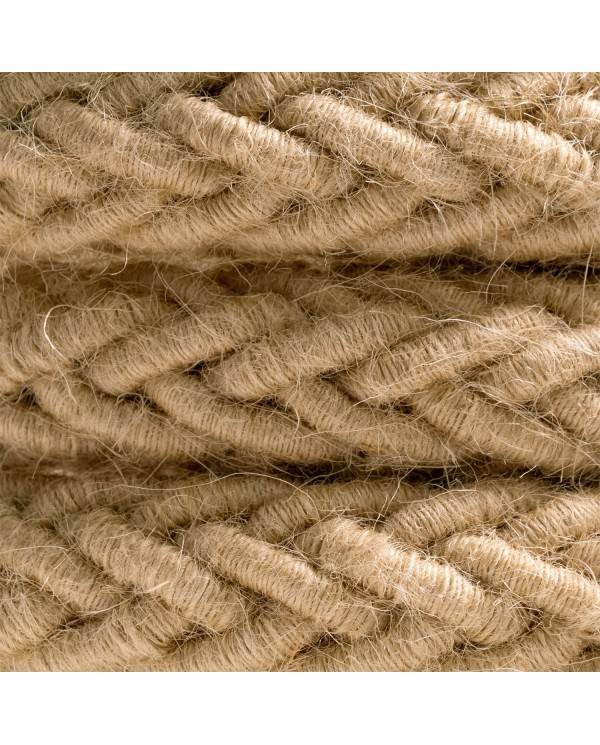 2XL jute snoet tovkabel, 2x0,75 elektrisk kabel. 24mm diameter