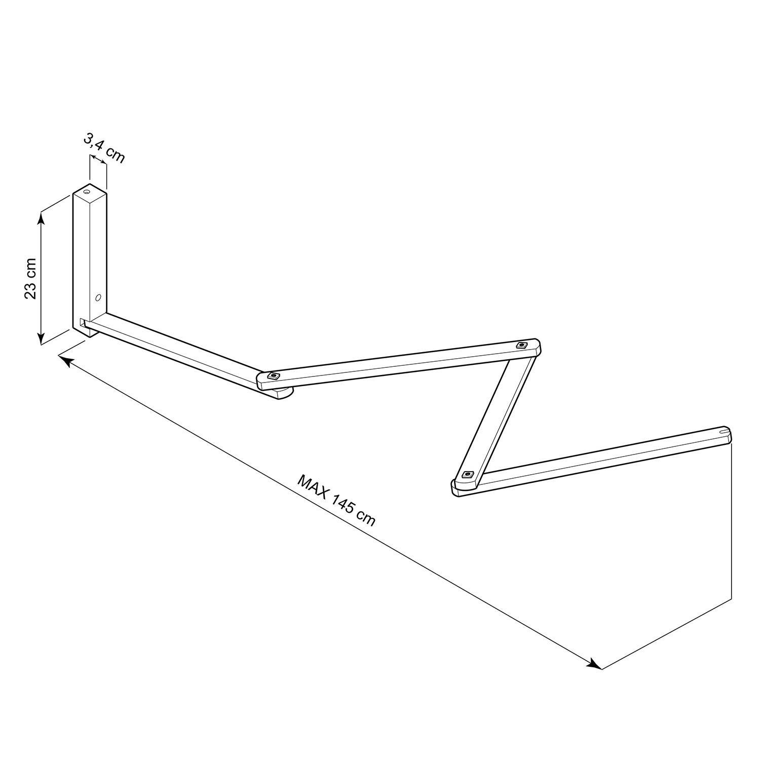 Pinocchio XL, soporte de pared de madera regulable para lámparas de pared