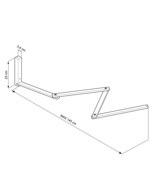 Pinocchio XL, suport de perete ajustabil din lemn pentru lămpi de perete.