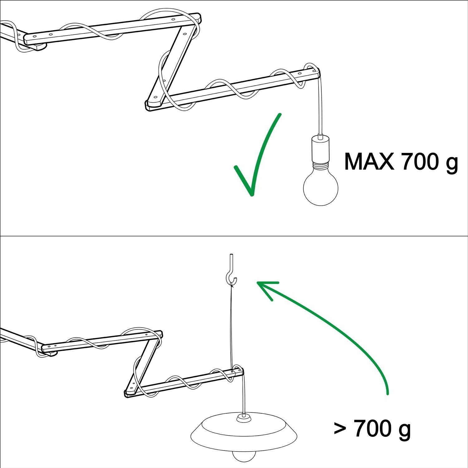 Pinocchio XL, soporte de pared de madera regulable para lámparas de pared