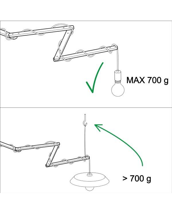 Pinocchio XL, soporte de pared de madera regulable para lámparas de pared