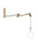 Pinocchio XL, adjustable wooden wall support for wall lamps