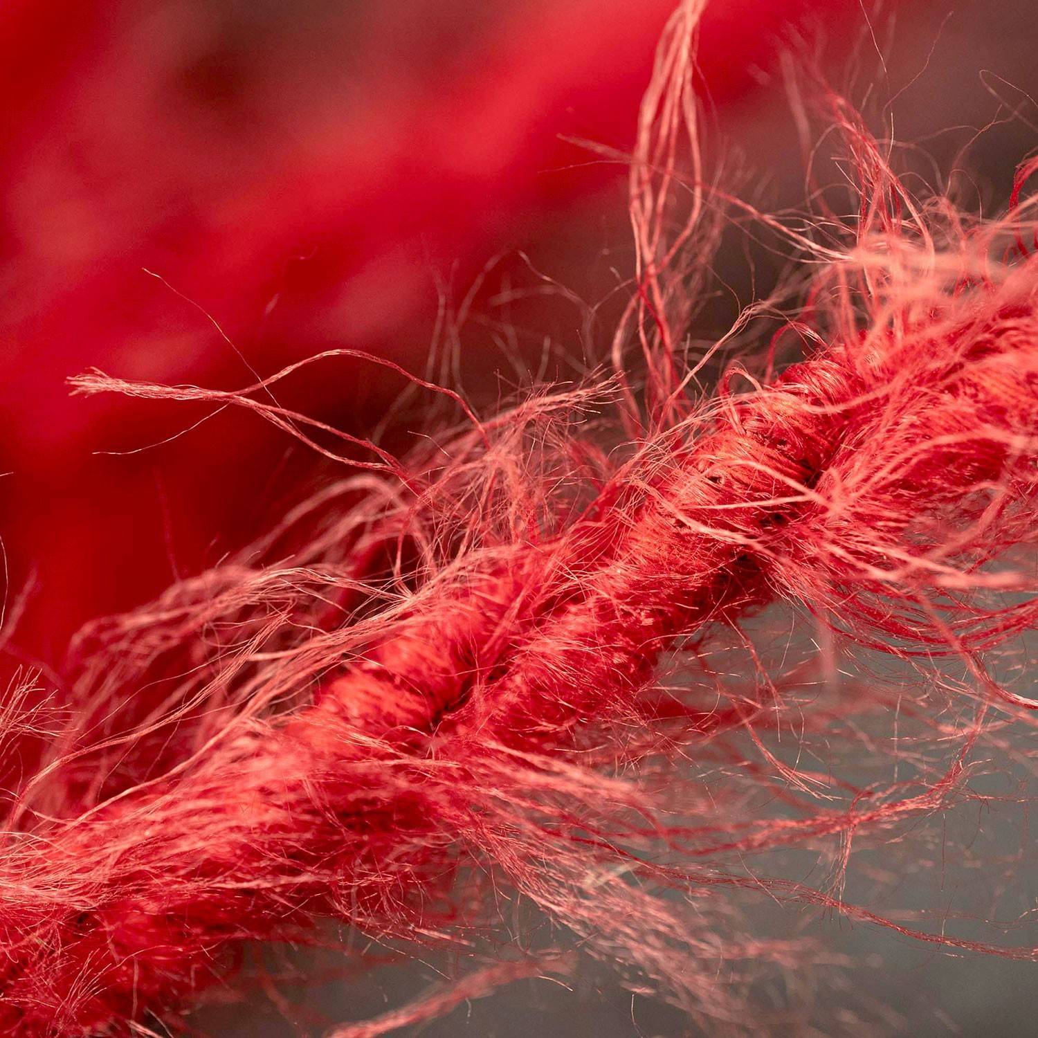 Cabo elétrico torcido revestido a tecido com efeito felpudo, Vermelho Comum TP09