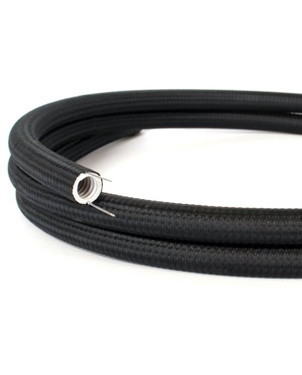Creative-Tube rugalmas kábelcsatorna, fekete műselyem RM04 szövetburkolattal, 20 mm átmérőjű
