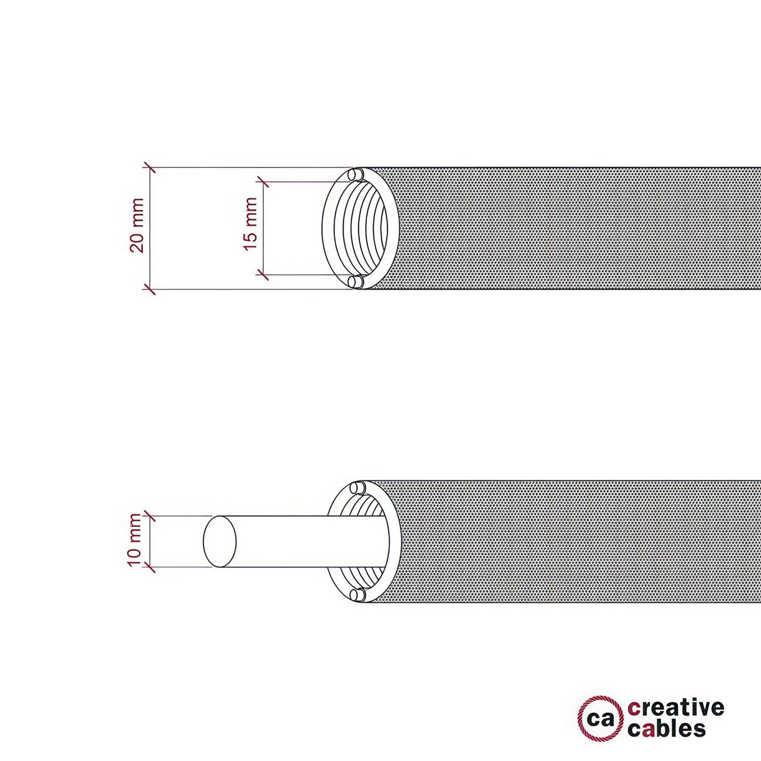 Elastyczne korytko kablowe Creative-Tube, w oplocie z juty RN06, średnica 20 mm