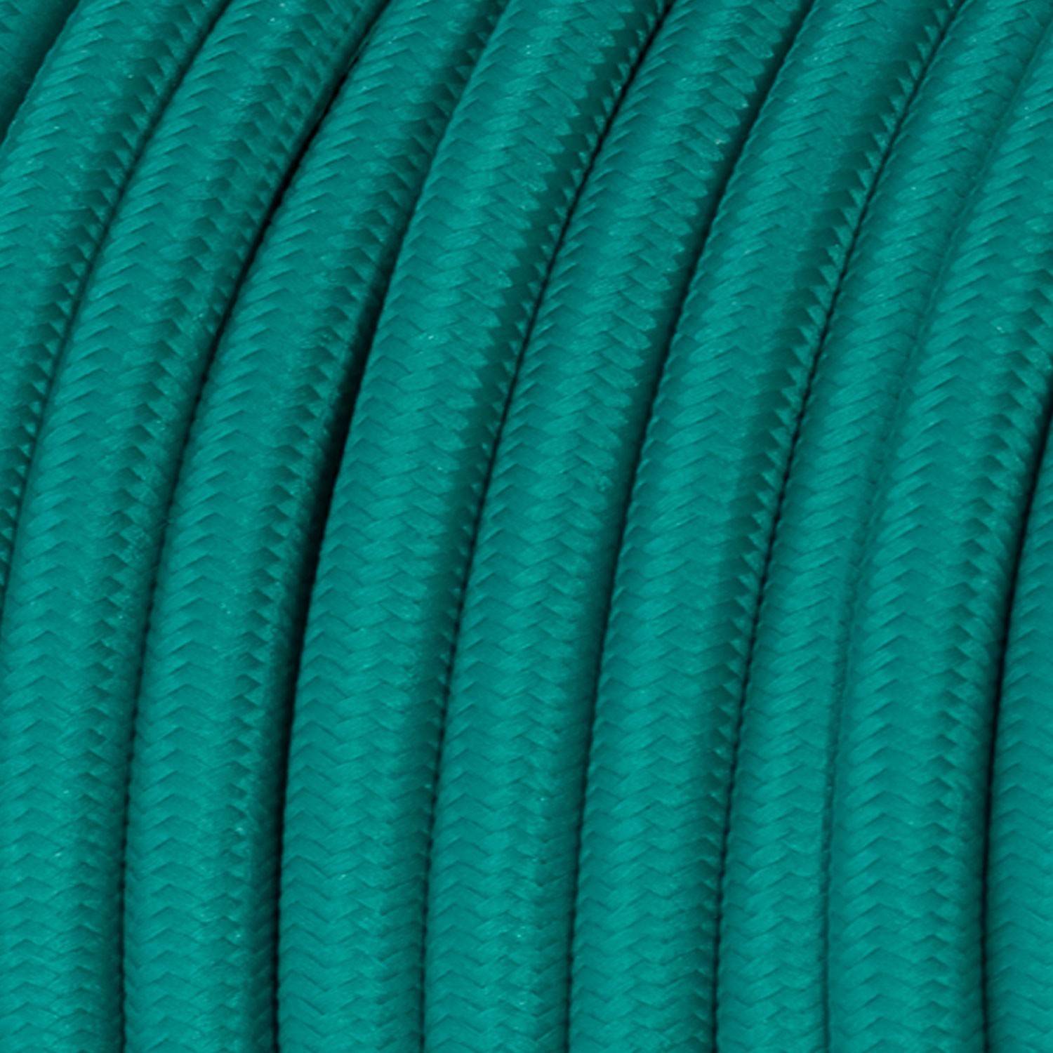 Glossy Turquoise Textile Cable - The Original Creative-Cables - RM71 round 2x0.75mm / 3x0.75mm