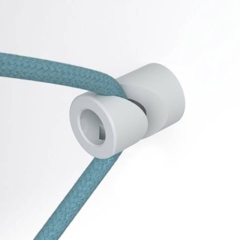 Decentralizator, cârlig în formă de 'V' pentru cabluri electrice din material, montat pe tavan sau perete.
